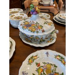 SERVIZIO PIATTI VINTAGE 6 Pers "Pescara" CERAMICA Sci Laveno Verbanum Stone 44pz