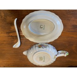 SERVIZIO PIATTI VINTAGE 6 Pers "Pescara" CERAMICA Sci Laveno Verbanum Stone 44pz