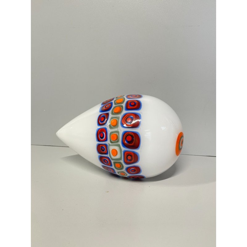 SCULTURA MURRINA VETRO MURANO ALESSANDRO PIANON 1970 FORMA PULCINO PESCE GOCCIA