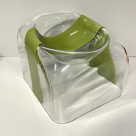 CENTROTAVOLA PORTAFRUTTA CARLO NASON PER MAZZEGA MURANO VETRO SOFFIATO CIOTOLA