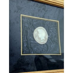 QUADRO DORATO CAMMEO VOLTO FEMMINILE Siracusa VELLUTO MINIATURA Collezione KIHON