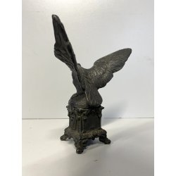 ANTICO ESPOSITORE OROLOGIO TASCA SCULTURA ANTIMONIO AQUILA MCM ANNO SANTO 14cm/h