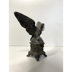 ANTICO ESPOSITORE OROLOGIO TASCA SCULTURA ANTIMONIO AQUILA MCM ANNO SANTO 14cm/h