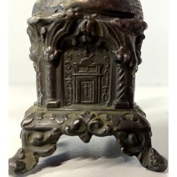 ANTICO ESPOSITORE OROLOGIO TASCA SCULTURA ANTIMONIO AQUILA MCM ANNO SANTO 14cm/h