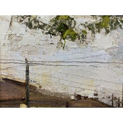 ANTICO DIPINTO OLIO TELA Valdemi SCORCIO FIGURE MERCATO CITTADINO