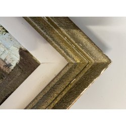 ANTICO DIPINTO OLIO TELA Valdemi SCORCIO FIGURE MERCATO CITTADINO