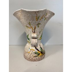 VASO BIANSATO CERAMICA VINTAGE MGA Mazzotta Giuseppe ALBISOLA BOCCA ONDULATA '50