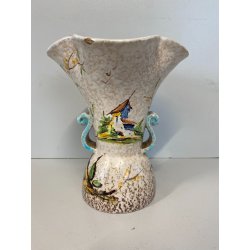 VASO BIANSATO CERAMICA VINTAGE MGA Mazzotta Giuseppe ALBISOLA BOCCA ONDULATA '50