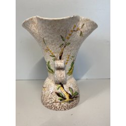 VASO BIANSATO CERAMICA VINTAGE MGA Mazzotta Giuseppe ALBISOLA BOCCA ONDULATA '50