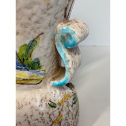 VASO BIANSATO CERAMICA VINTAGE MGA Mazzotta Giuseppe ALBISOLA BOCCA ONDULATA '50