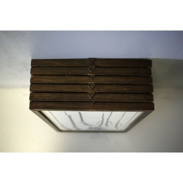 SET 6 CORNICI LEGNO PICCOLE STAMPE VINTAGE A COLORI Armi antiche 18x25,5-1950/60