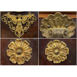 ANTICO OROLOGIO TAVOLO Duchene & Fils IMPERO LEGNO NOCE URNA ZAMPE FERINE '800