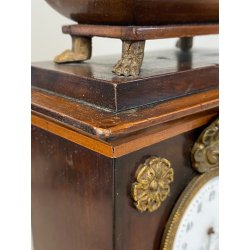 ANTICO OROLOGIO TAVOLO Duchene & Fils IMPERO LEGNO NOCE URNA ZAMPE FERINE '800