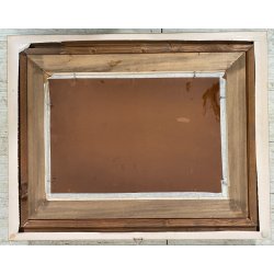 DIPINTO OLIO D. R. Gennaro (?) PAESAGGIO COSTIERA SCENA di MERCATO FIORAIA '900