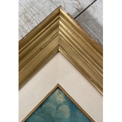 DIPINTO OLIO D. R. Gennaro (?) PAESAGGIO COSTIERA SCENA di MERCATO FIORAIA '900