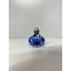 FIGURA ANATRA PAPERA DUCK VETRO MURANO BLU TESTA METALLO ARGENTATO 5,5 cm/h '70
