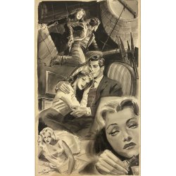 TAVOLA ORIGINALE ILLUSTRAZIONE TECNICA MISTA CARTA Enzo Magni Ingam PUBBLICITA'