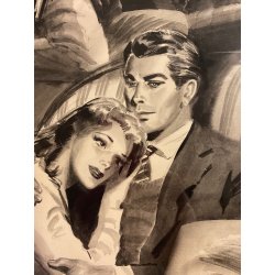 TAVOLA ORIGINALE ILLUSTRAZIONE TECNICA MISTA CARTA Enzo Magni Ingam PUBBLICITA'