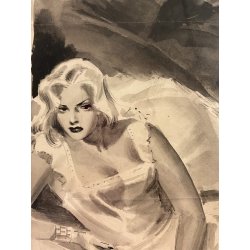 TAVOLA ORIGINALE ILLUSTRAZIONE TECNICA MISTA CARTA Enzo Magni Ingam PUBBLICITA'