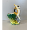 VASO VINTAGE FIGURA CERAMICA BAMBI DIPINTA AEROGRAFO PORTAMATITE DECORAZIONE '50