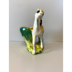 VASO VINTAGE FIGURA CERAMICA BAMBI DIPINTA AEROGRAFO PORTAMATITE DECORAZIONE '50
