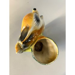 VASO VINTAGE FIGURA CERAMICA BAMBI DIPINTA AEROGRAFO PORTAMATITE DECORAZIONE '50