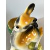VASO VINTAGE FIGURA CERAMICA BAMBI DIPINTA AEROGRAFO PORTAMATITE DECORAZIONE '50