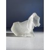 FIGURA ANIMALE CRISTALLO SATINATO ART DECO CRYSTAL FROSTED FIGURE PROKRISTALL