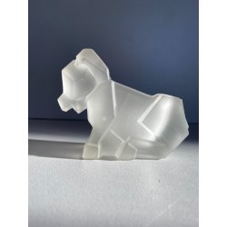 FIGURA ANIMALE CRISTALLO SATINATO ART DECO CRYSTAL FROSTED FIGURE PROKRISTALL