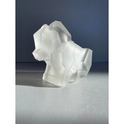 FIGURA ANIMALE CRISTALLO SATINATO ART DECO CRYSTAL FROSTED FIGURE PROKRISTALL