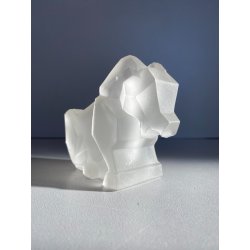 FIGURA ANIMALE CRISTALLO SATINATO ART DECO CRYSTAL FROSTED FIGURE PROKRISTALL