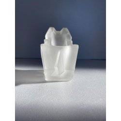 FIGURA ANIMALE CRISTALLO SATINATO ART DECO CRYSTAL FROSTED FIGURE PROKRISTALL