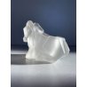 FIGURA ANIMALE CRISTALLO SATINATO ART DECO CRYSTAL FROSTED FIGURE PROKRISTALL