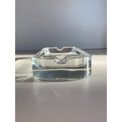 PORTACENERE PORTAOGGETTI CRISTALLO MOLATO VINTAGE CIGAR ASHTRAY PRESSEPAPIER '70