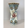 VASO CERAMICA Boch Changhai Belgium   7 CELADON DECORO POLICROMO PESCI UCCELLI