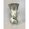 VASO CERAMICA Boch Changhai Belgium   7 CELADON DECORO POLICROMO PESCI UCCELLI
