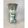 VASO CERAMICA Boch Changhai Belgium   7 CELADON DECORO POLICROMO PESCI UCCELLI