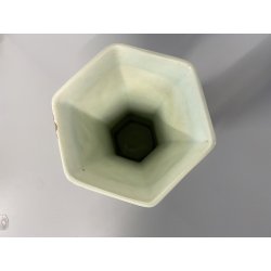 VASO CERAMICA Boch Changhai Belgium   7 CELADON DECORO POLICROMO PESCI UCCELLI