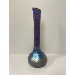 VASO VETRO PERLATO IRIDESCENTE STILE LOETZ TORCIGLLIONI DESIGN DECANTER ANNI '80