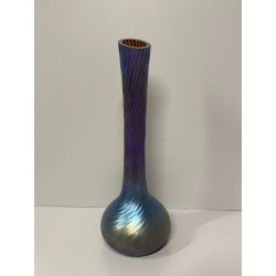 VASO VETRO PERLATO IRIDESCENTE STILE LOETZ TORCIGLLIONI DESIGN DECANTER ANNI '80