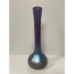 VASO VETRO PERLATO IRIDESCENTE STILE LOETZ TORCIGLLIONI DESIGN DECANTER ANNI '80