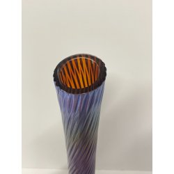 VASO VETRO PERLATO IRIDESCENTE STILE LOETZ TORCIGLLIONI DESIGN DECANTER ANNI '80