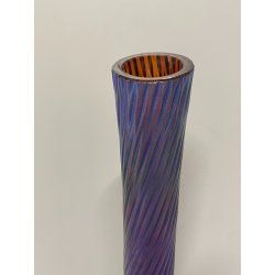 VASO VETRO PERLATO IRIDESCENTE STILE LOETZ TORCIGLLIONI DESIGN DECANTER ANNI '80