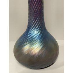 VASO VETRO PERLATO IRIDESCENTE STILE LOETZ TORCIGLLIONI DESIGN DECANTER ANNI '80