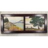 ANTICO QUADRO DIPINTO OLIO Firmato Monogramma G. V. PAESAGGIO Lago Maggiore