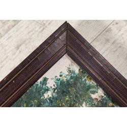 ANTICO QUADRO DIPINTO OLIO Firmato Monogramma G. V. PAESAGGIO Lago Maggiore