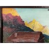 ANTICO QUADRO DIPINTO OLIO CARTONE Bozzetto Preparatorio PAESAGGIO Lago Maggiore