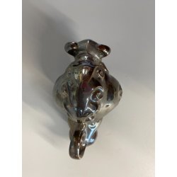 RARA FIGURA CERAMICA IRIDESCENTE BUFALO Lomonosov MADE in URSS MID CENTURY