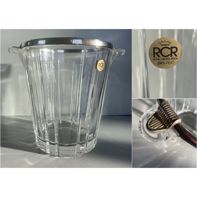 SECCHIELLO CHAMPAGNE/GHIACCIO CRISTALLO SCANALATO RCR GLACETTE ICE BUCKET '900