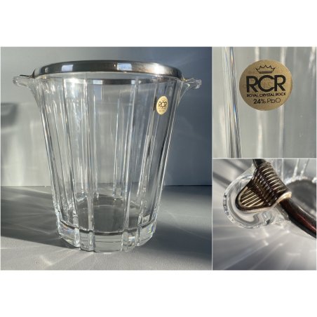 SECCHIELLO CHAMPAGNE/GHIACCIO CRISTALLO SCANALATO RCR GLACETTE ICE BUCKET '900